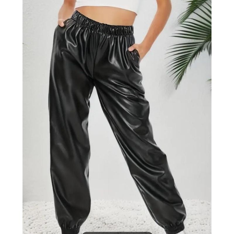 GENERICO - Jogger Cuerina Cintura Elastica