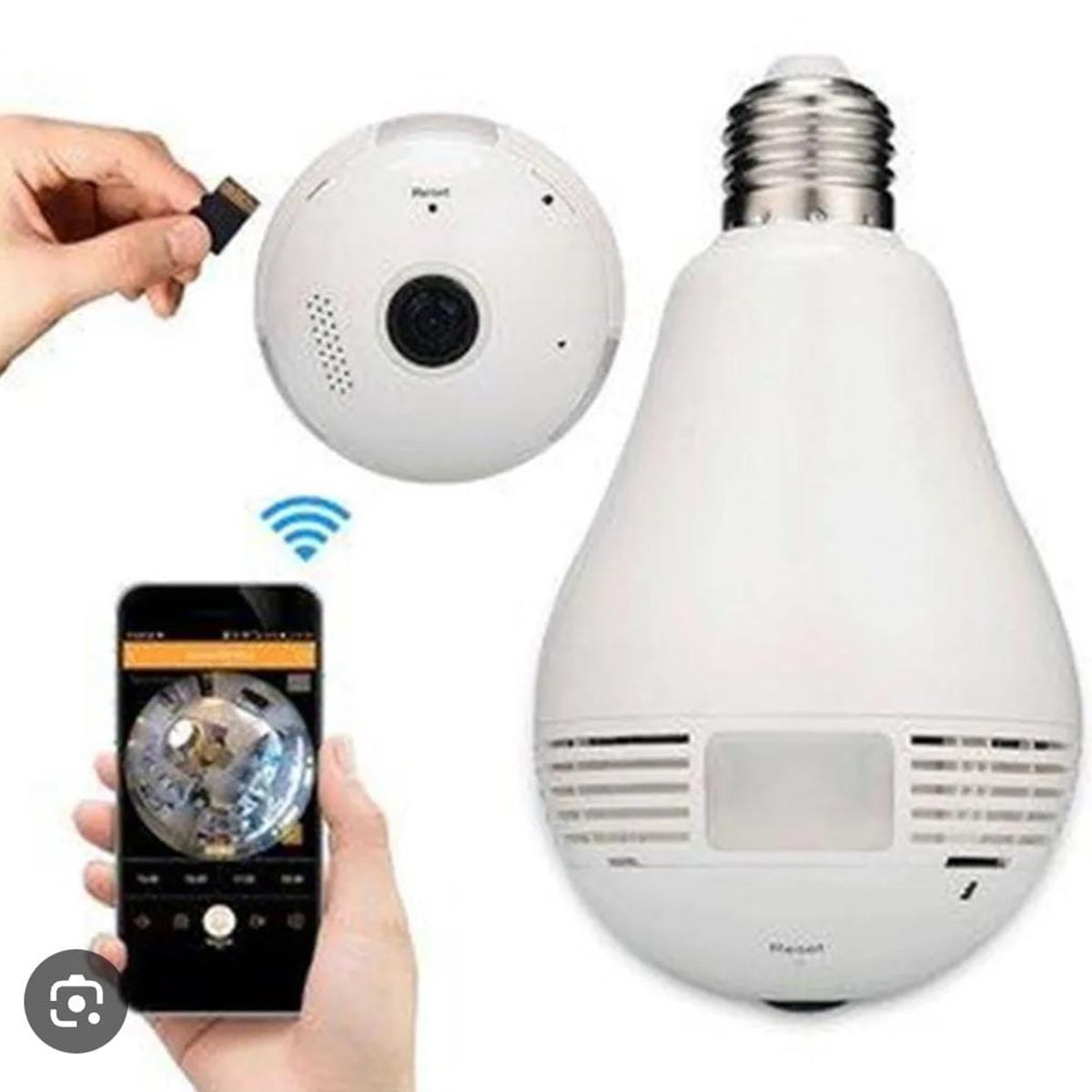 GENERICO - Cámara de seguridad Bombillo WiFi 1080P HD Foco VR 360°