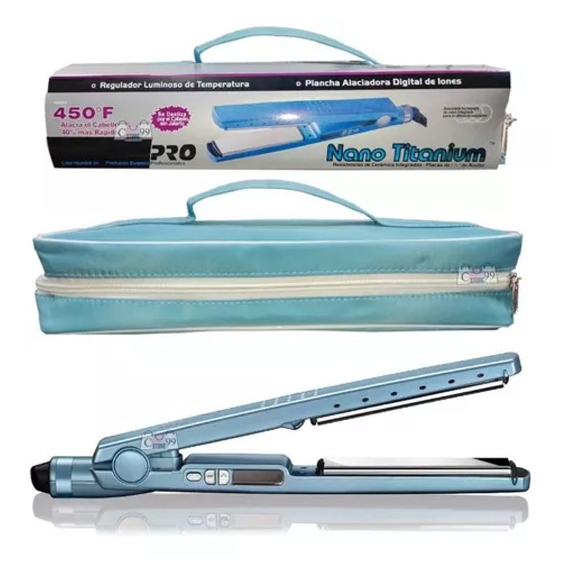 GENERICO - Plancha Para Cabello Nano Titanium Con Estuche