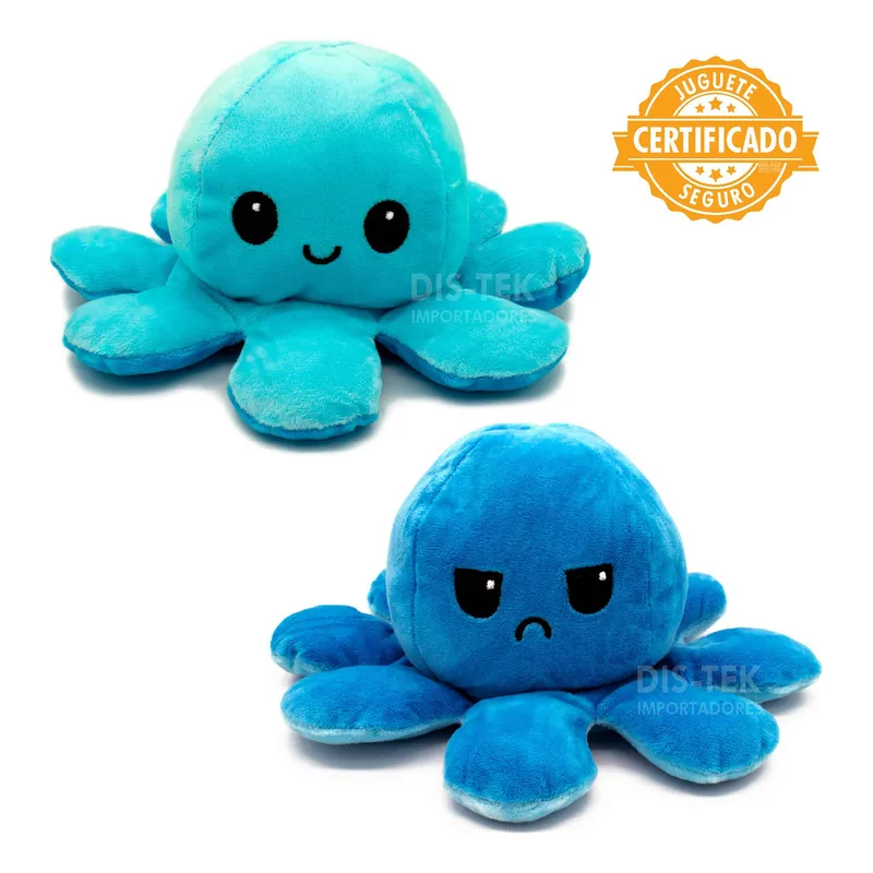 Peluche Reversible Pulpito Reversible Con Luz Pulpo Peluche Tik
