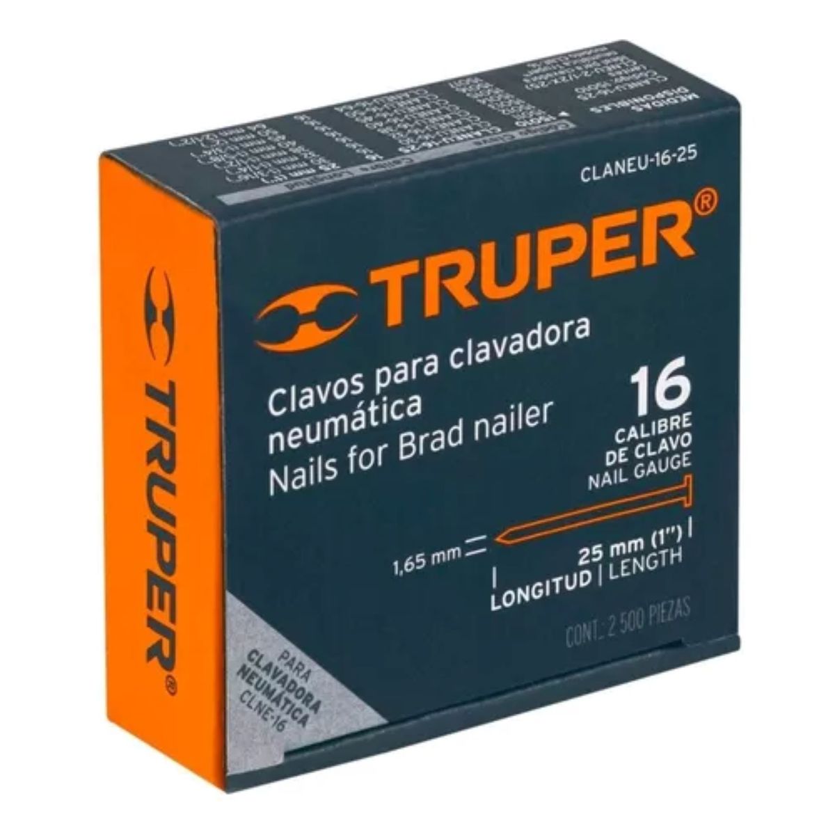 TRUPER - Clavos Para Clavadora Neumática Calibre 16 1pul. 38mm 2500pc