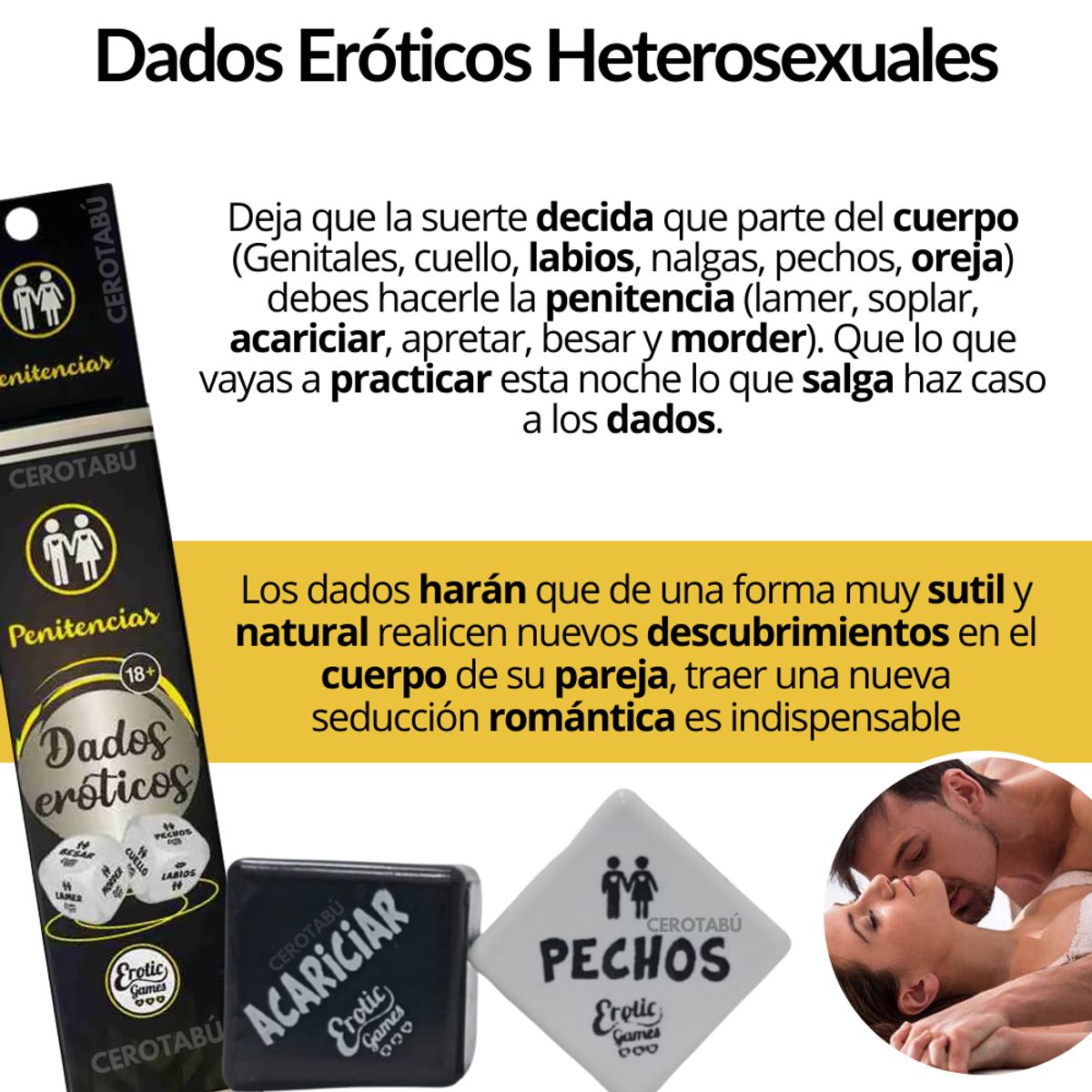 GENERICO - Dados Eroticos Penitencias Sexuales Juego Parejas Adultos Hetero