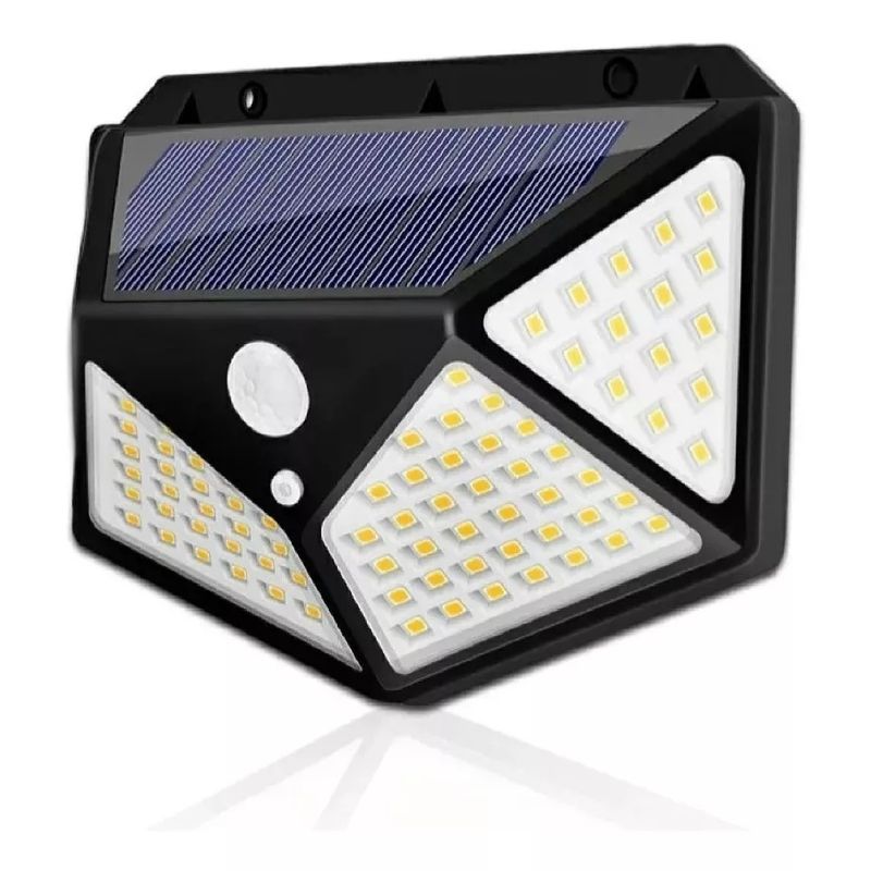 SOLARAY - Lámpara Solar 100 Luces Led Exteriores Sensor Movimiento Bk