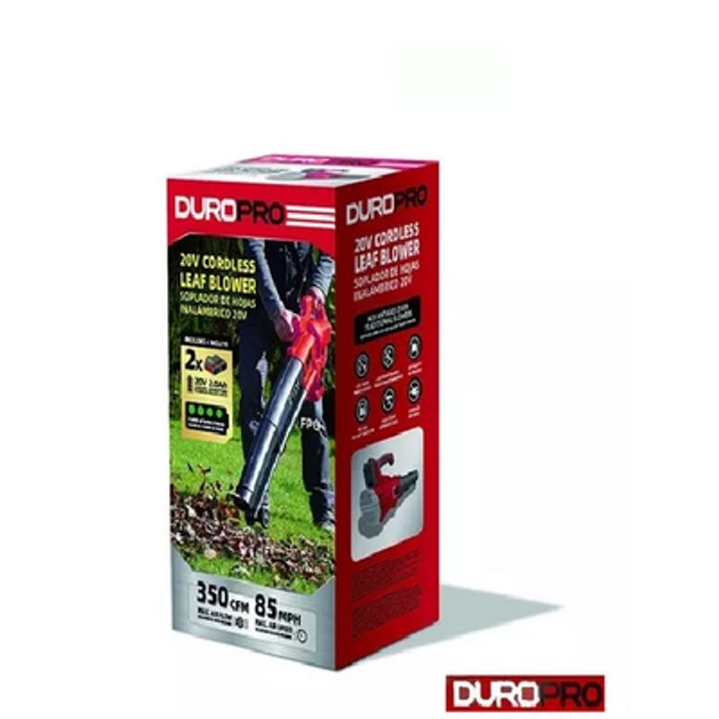 GENERICO - Duropro Soplador De Hojas Eléctrico 20v 350cfm Recargable
