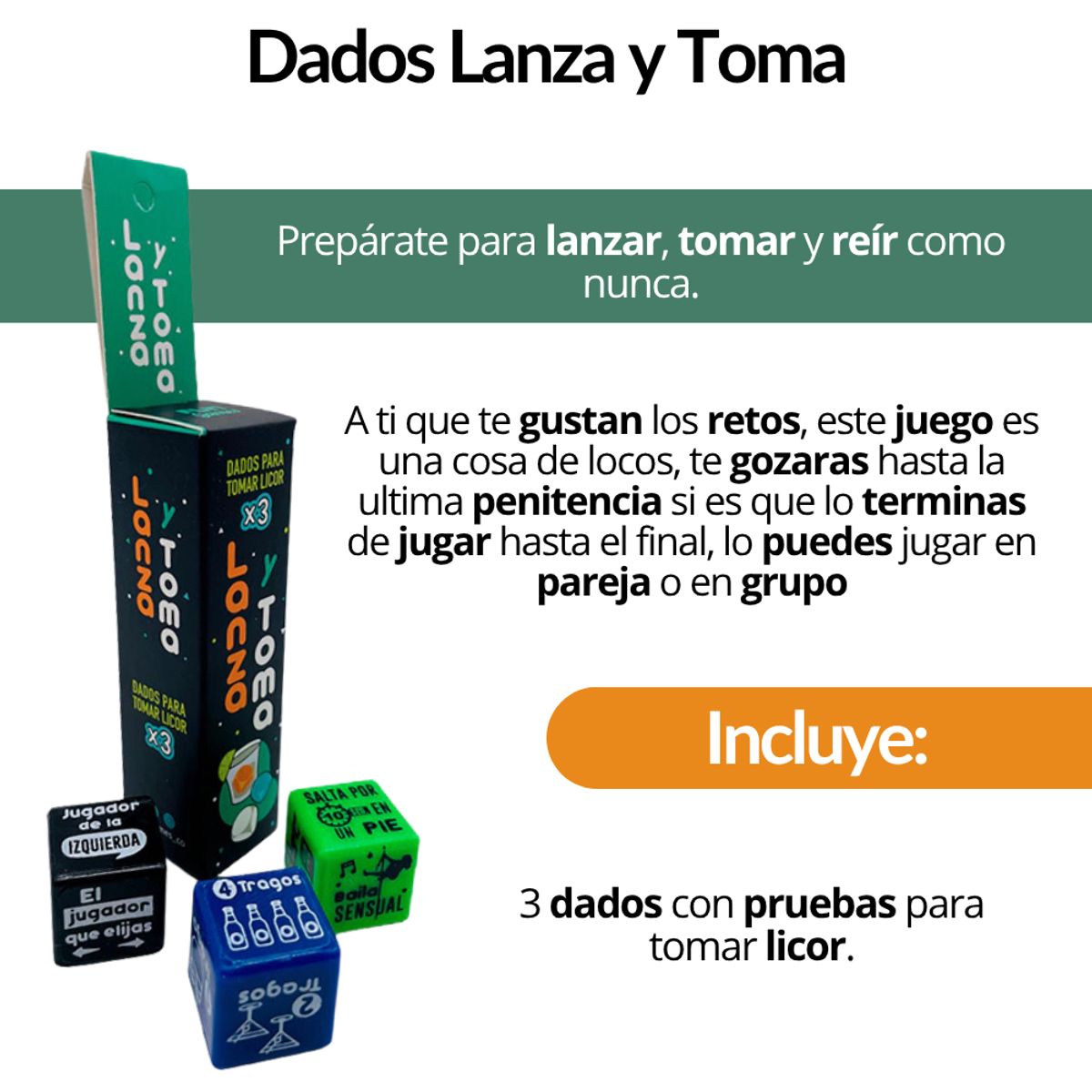 GENERICO - Dados Juego De Mesa Adultos Para Beber Lanza Y Toma