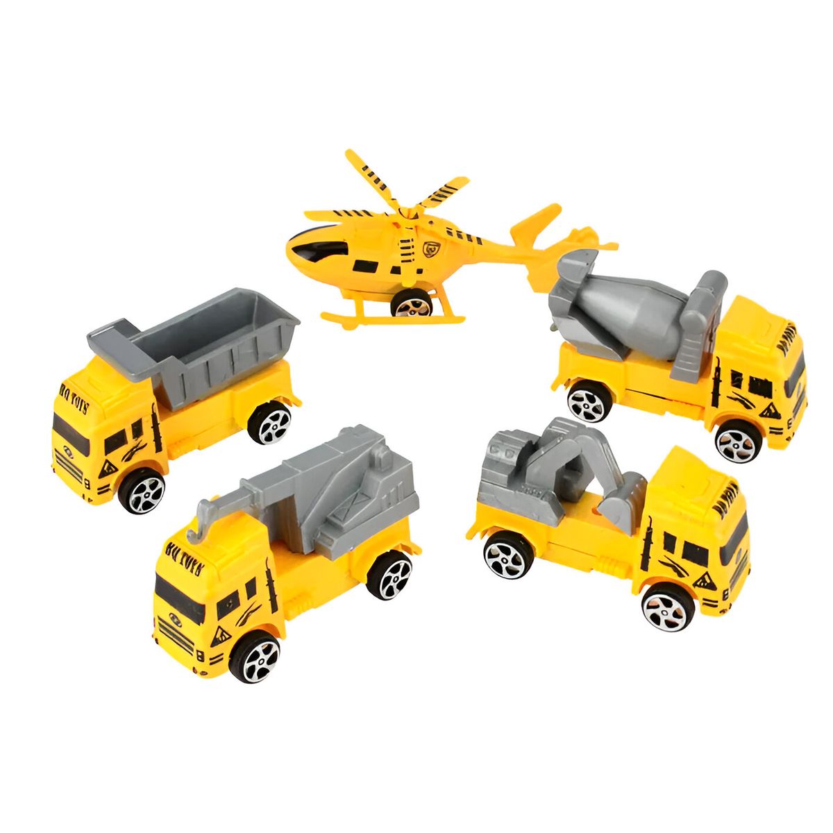 GENERICO - Carros Camion Helicoptero Colección Construcciòn X 5