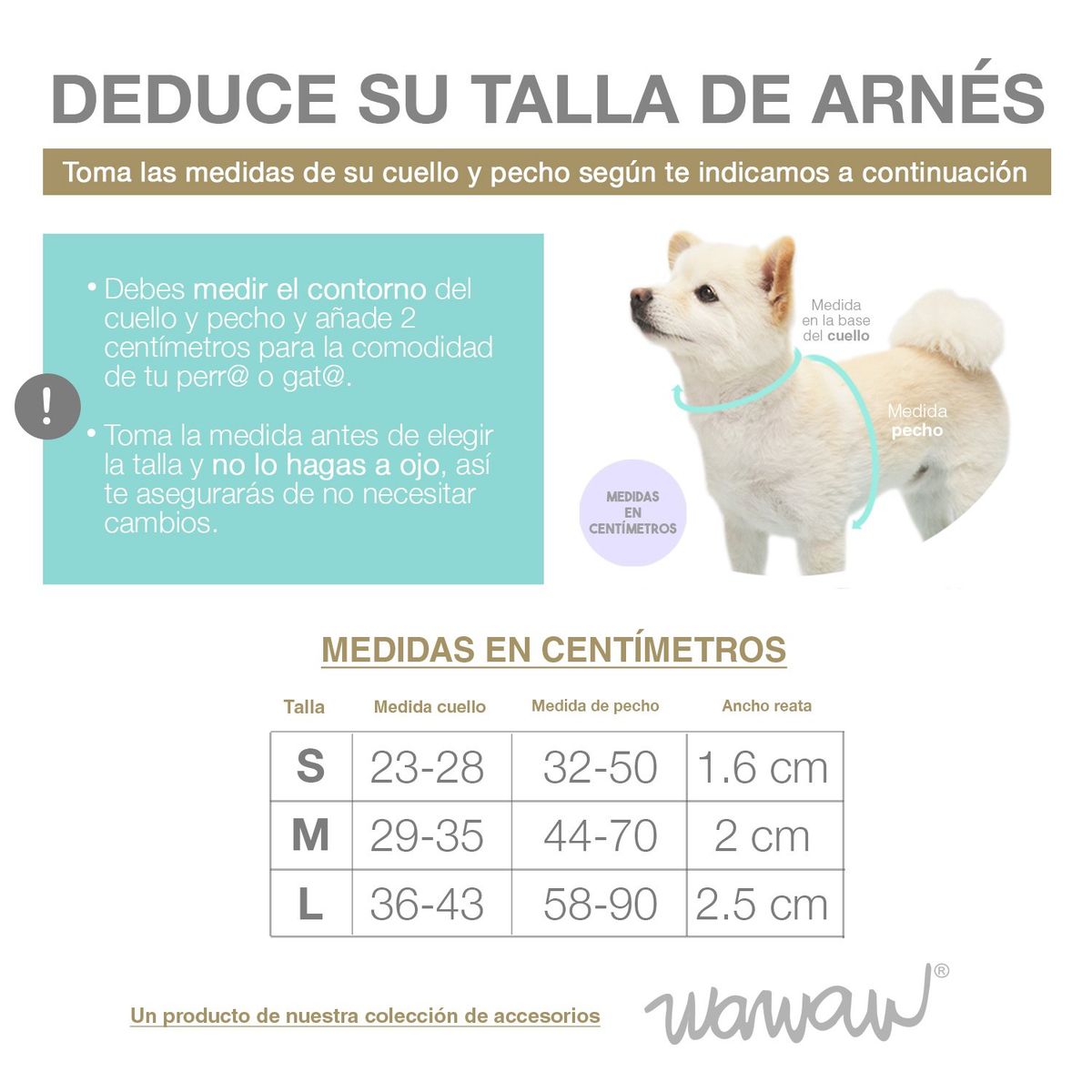 WAWAW - Arnés para perro  talla L unicolor adorable negro Wawaw