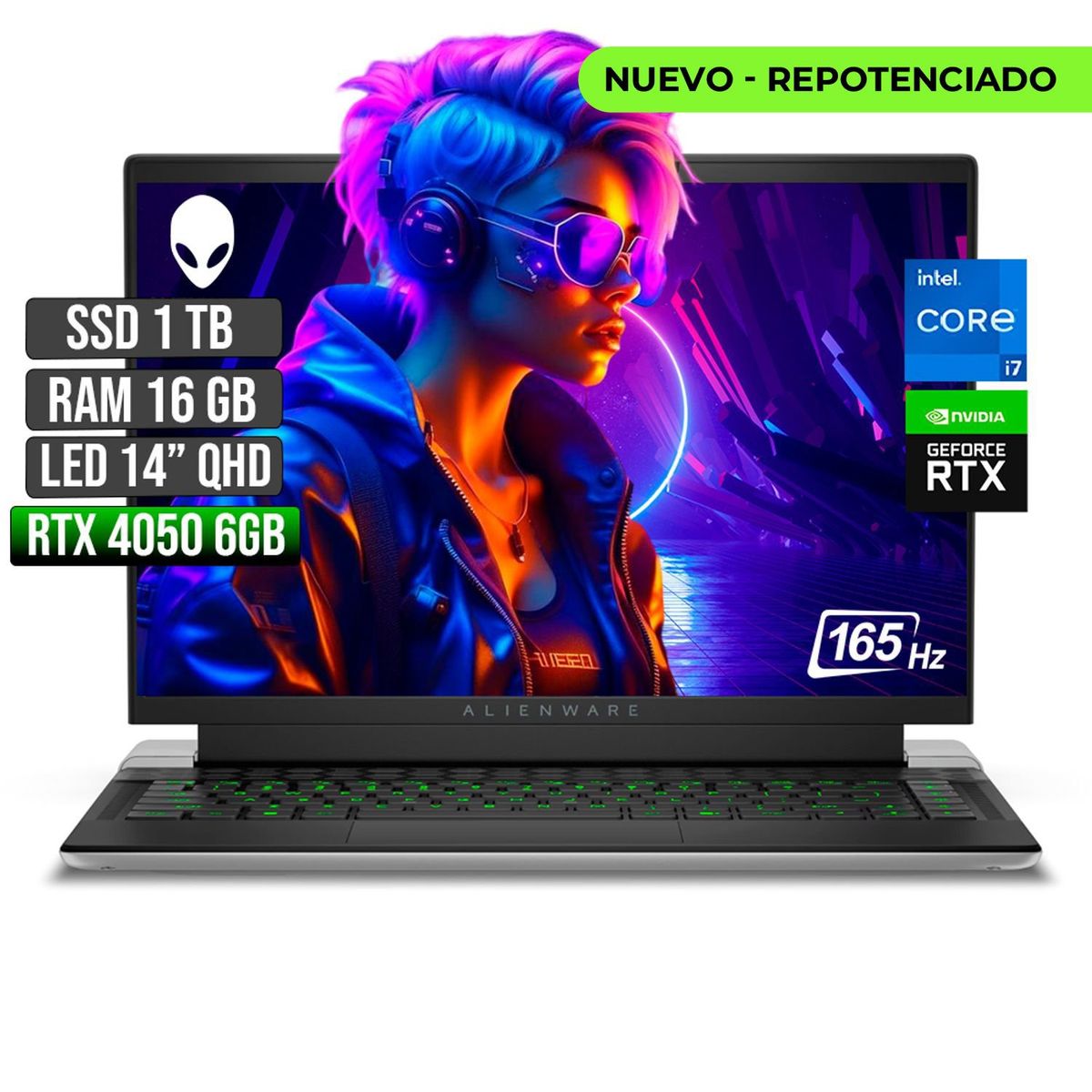 DELL - DELL ALIENWARE INTEL CORE I7-13620H RTX 4050 6GB SSD 1TB RAM 16GB LED 14" QHD 165Hz