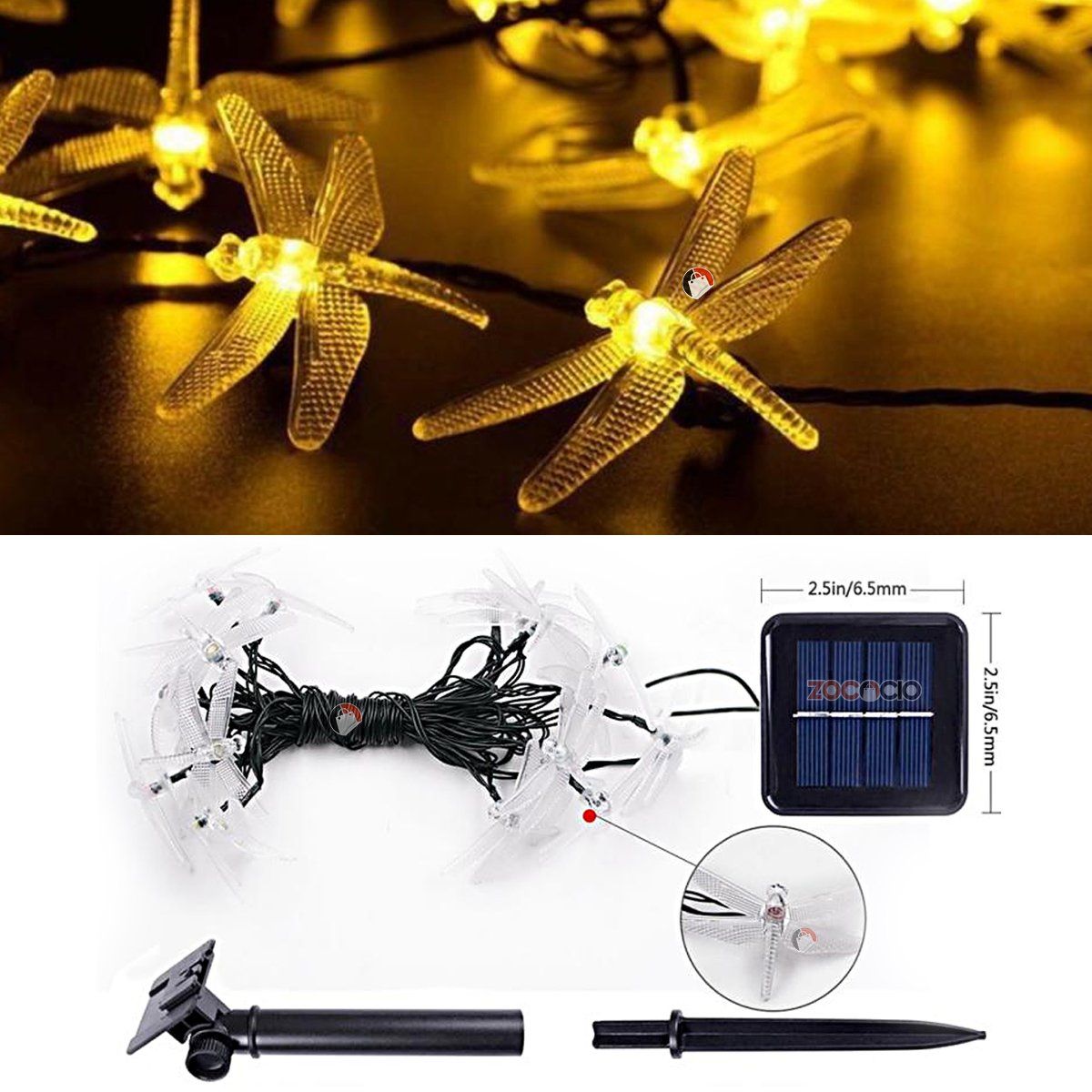 ZOCOCIO - Instalación Navideña Libélulas Luces led Decorativa Calida