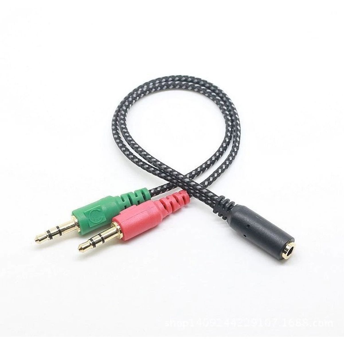SEISA - Cable Divisor De Audio Y Micrófono 1 Hembra A 2 Macho 3.5mm
