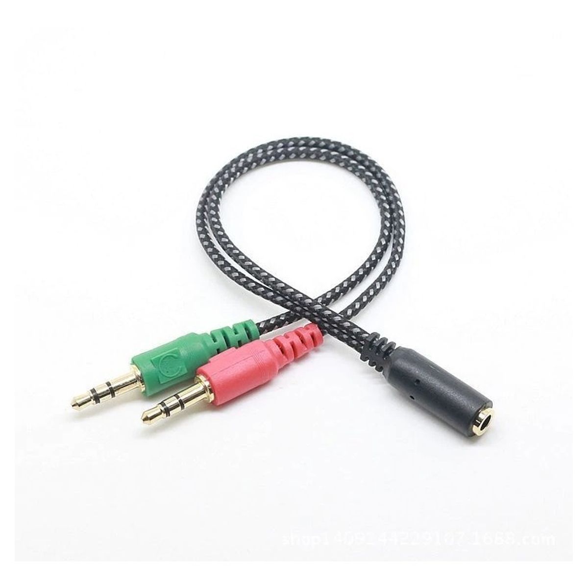 SEISA - Cable Divisor De Audio Y Micrófono 1 Hembra A 2 Macho 3.5mm