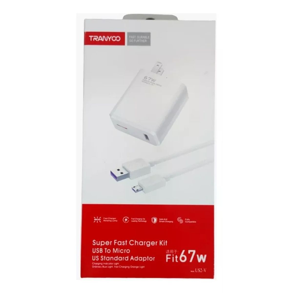 TRANYOO - Cargador Celular Adaptador Cable Usb-micro Carga Rápida 67w