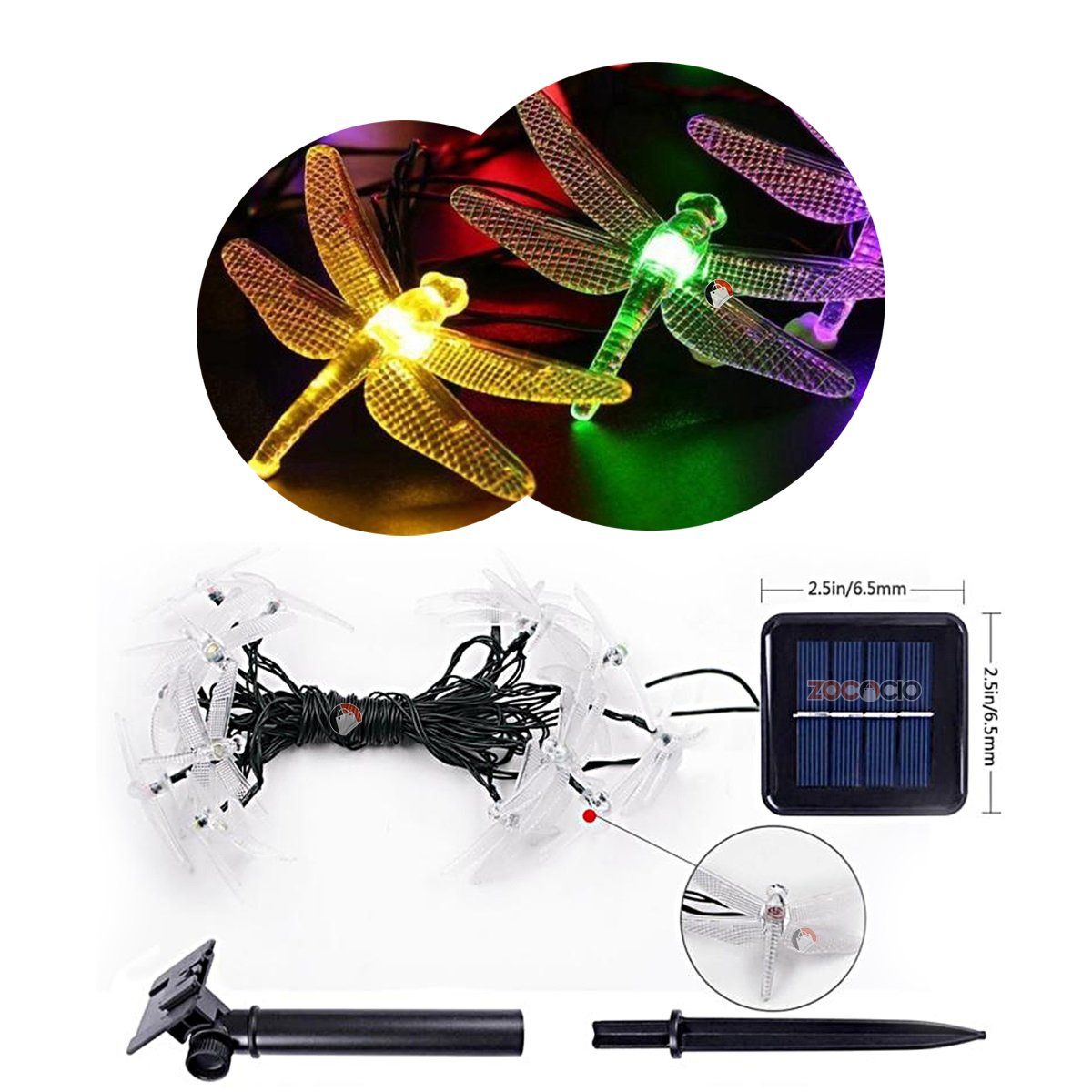 ZOCOCIO - Instalación Navideña Libélulas Luces led Decorativa Multicolor
