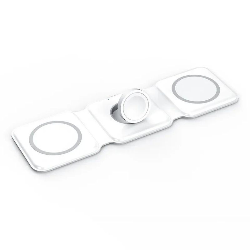 GENERICO - Cargador Inalámbrico Para iPhone Apple Watch AirPods 3 En 1 Magnético