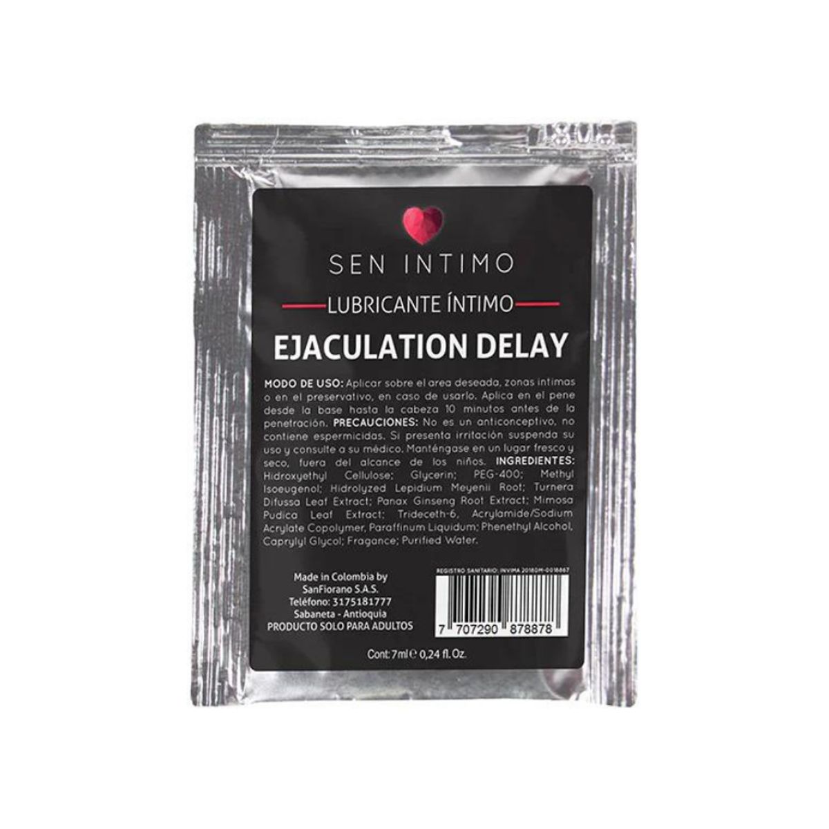 SEN INTIMO - Lubricante Retardante Ejaculation Delay 7 Ml Sen Intimo
