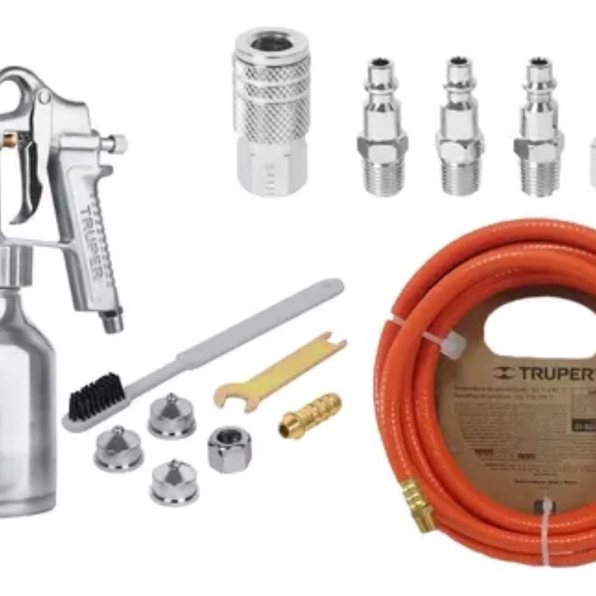 TRUPER - Combo Pistola Para Pintar Accesorios Manguera Y Acople