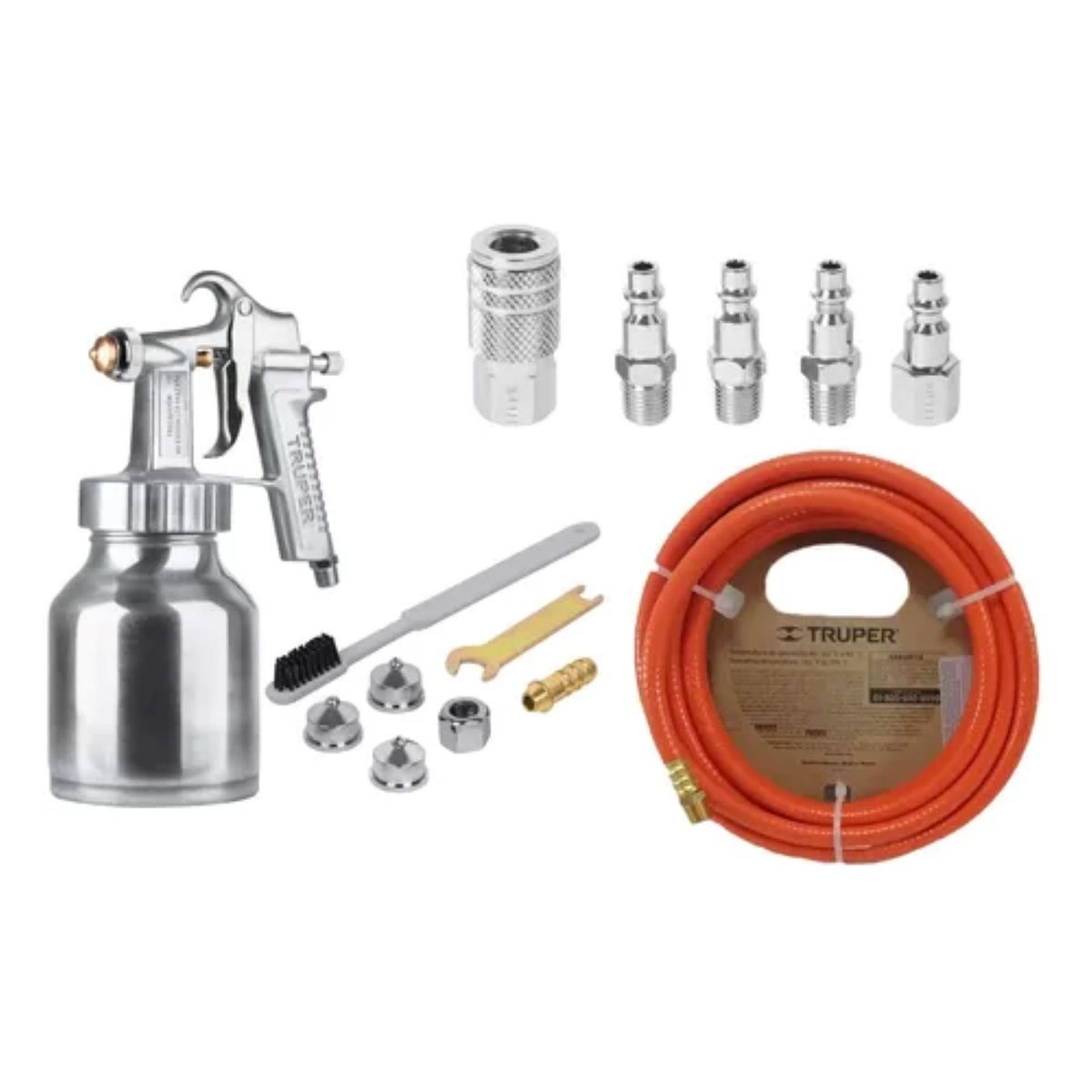 TRUPER - Combo Pistola Para Pintar Accesorios Manguera Y Acople