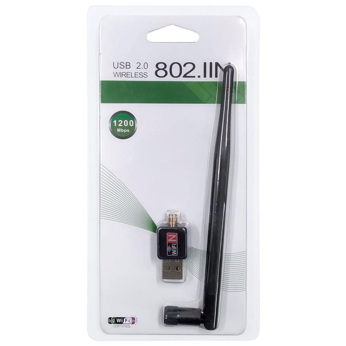 GENERICO - Adaptador Wi-fi Usb 2.0 De Alta Velocidad 1200 Mbps Antena