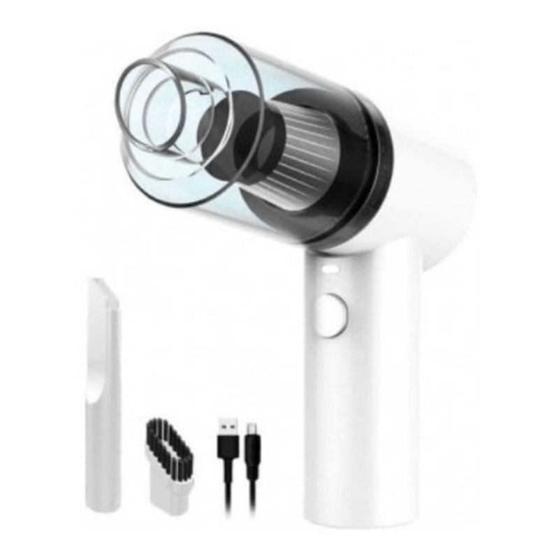 SEISA - Mini Aspiradora Recargable Usb Portátil 2 En 1 Coche Y Casa - Blanco