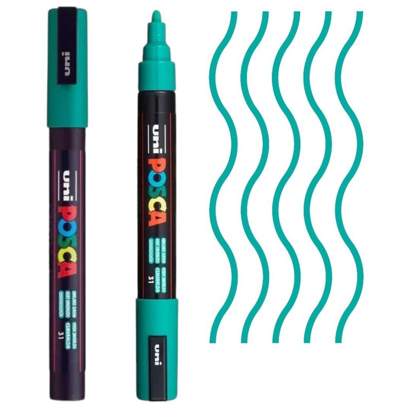 POSCA - Marcador Gráfico Posca PC-5M Verde Esmeralda Punta Redonda