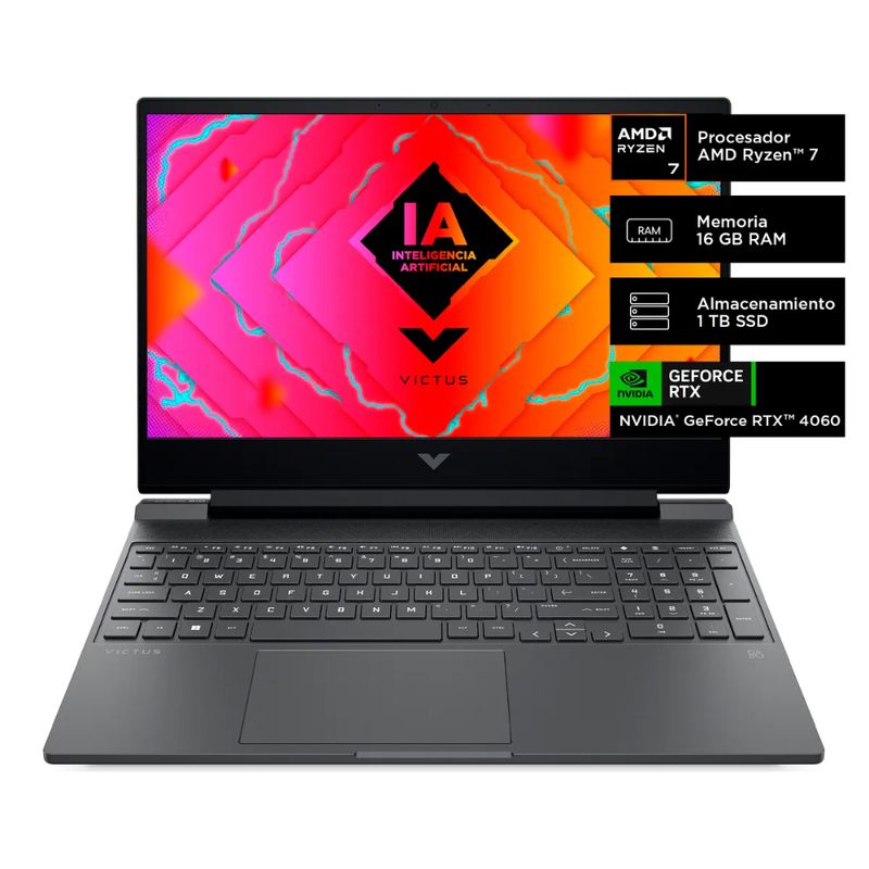 HP - Portátil HP Gaming Victus 15-fb2023la AMD Ryzen 7 16GB RAM 1TB SSD Windows 11 Home 15.6" GeForce RT