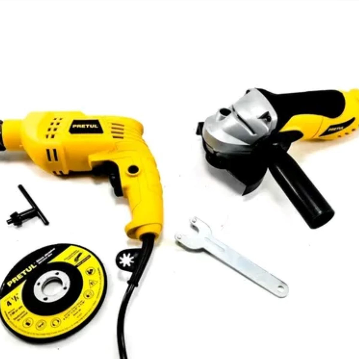 PRETUL - Combo Taladro Percutor 1/2 Y Pulidora De 4 1/2 Marca Pretul