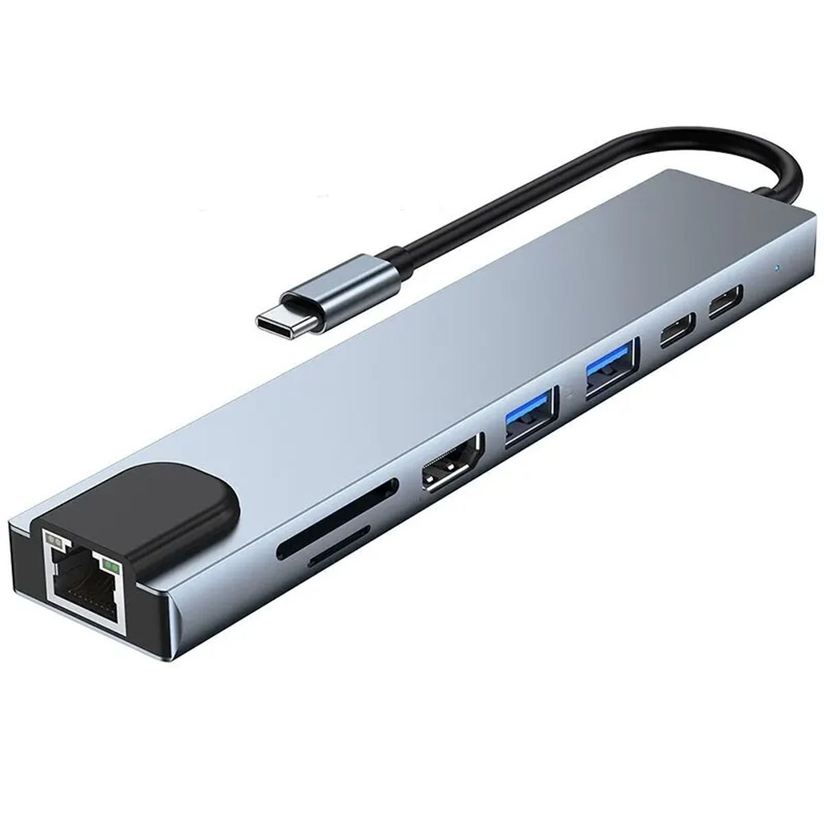 GENERICO - Adaptador USB a tipo C 4K Hdmi Hub con lector de tarjetas Sd Tf Rj45