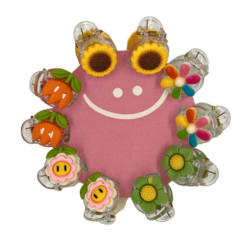 GENERICO - Gancho Pinza Caimán Piojito Niña - Accesorio Cabello-set X10 Flores