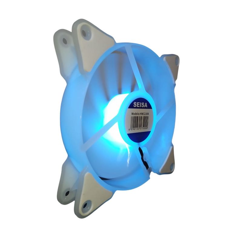 SEISA - Ventilador Cooler Para Torre Atx 120 Mm Led Antivibracion - Azul
