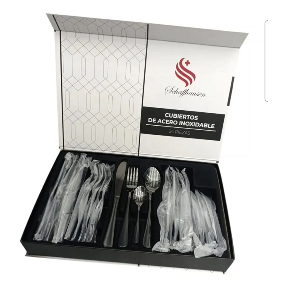 GENERAL - Set Cubiertos x24 Acero inoxidable negro