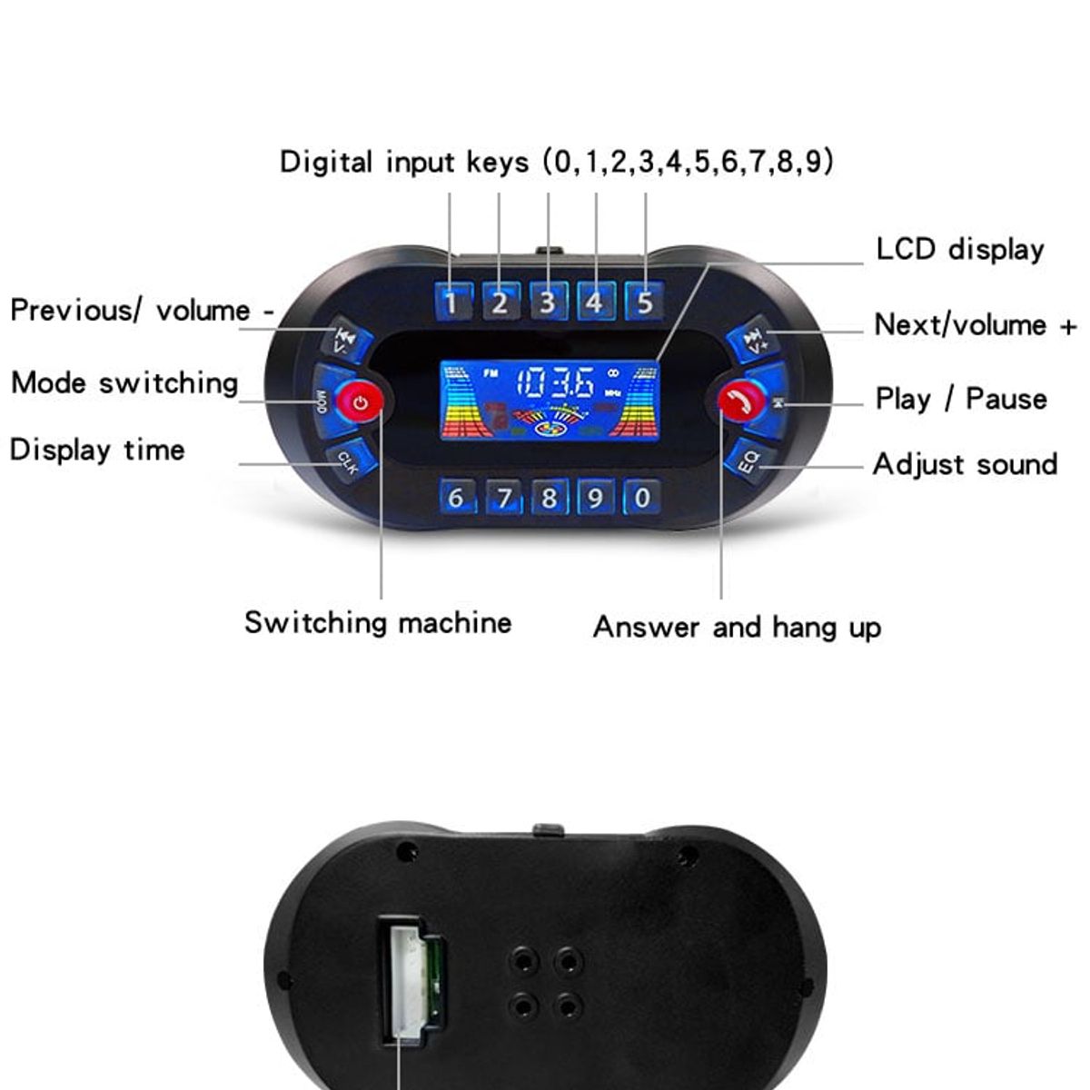 SEISA - Alarma Y Parlantes Bluetooth Para Moto Mp3 Radio Con Control