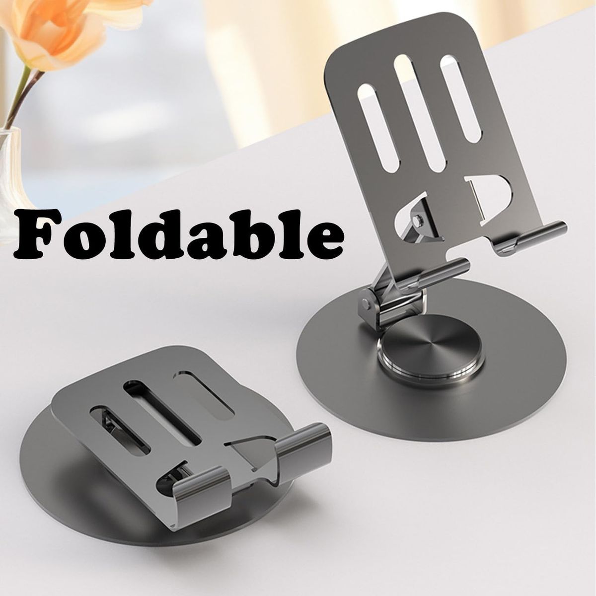 GENERICO - Soporte de Teléfono y Tableta Giratorio 360 Ergonómico Aluminio