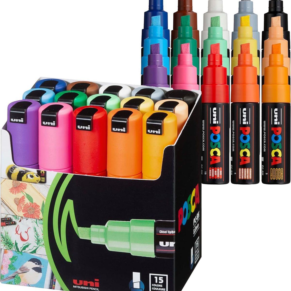 POSCA - Marcadores Posca De Pintura Acrílica Punta Gruesa x 15 Unid