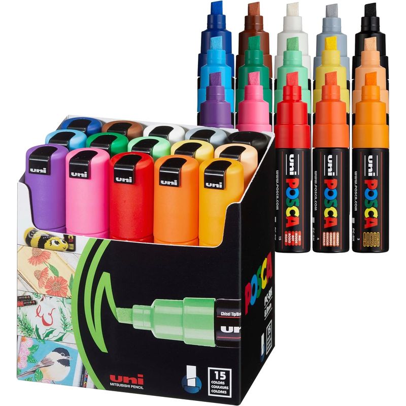 POSCA - Marcadores Posca De Pintura Acrílica Punta Gruesa x 15 Unid