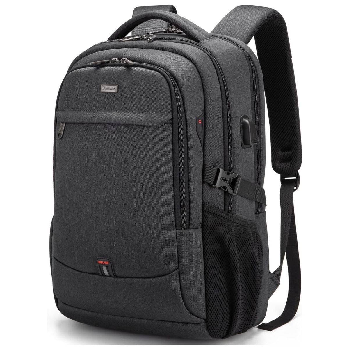 GENERICO - Maleta Maletín Morral Impermeable Puerto Usb Computo 17 Negro DUSLANG