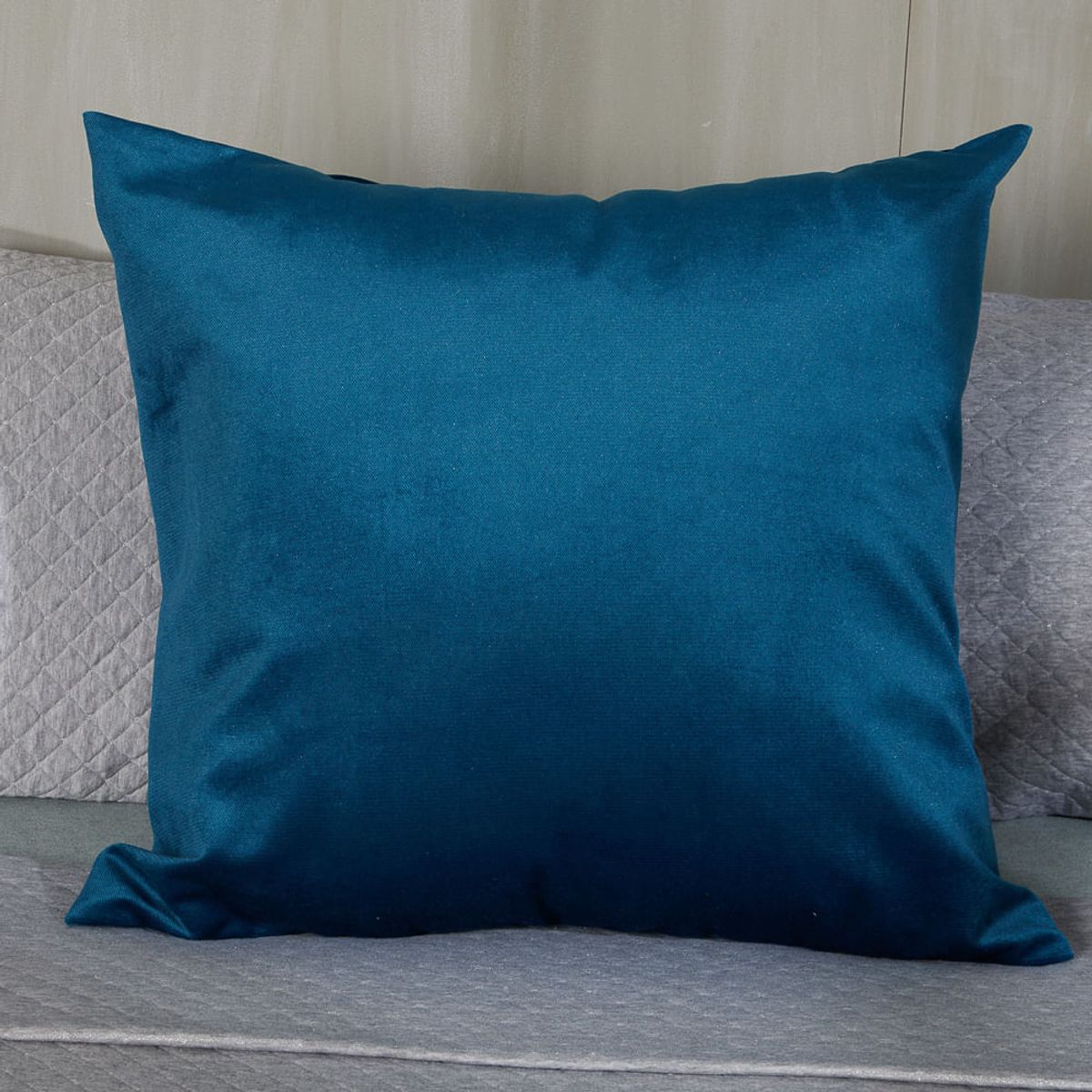 DISTRIHOGAR - Cojín Euro Azúl Petróleo 60 x 60 cm