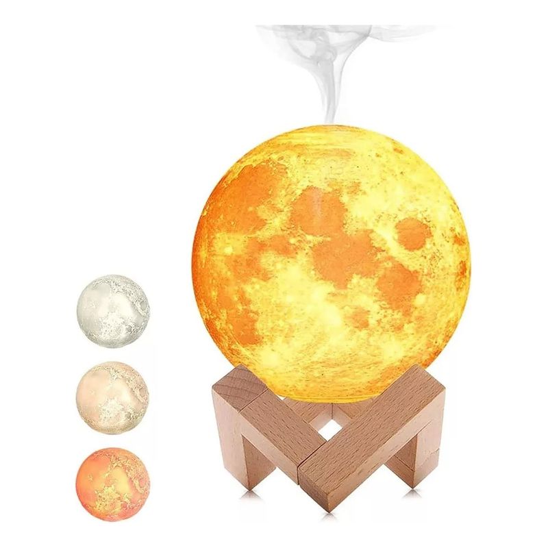 GENERICO - Lampara Luna 3d Humificador Aire Difusor Aroma Aromaterapia