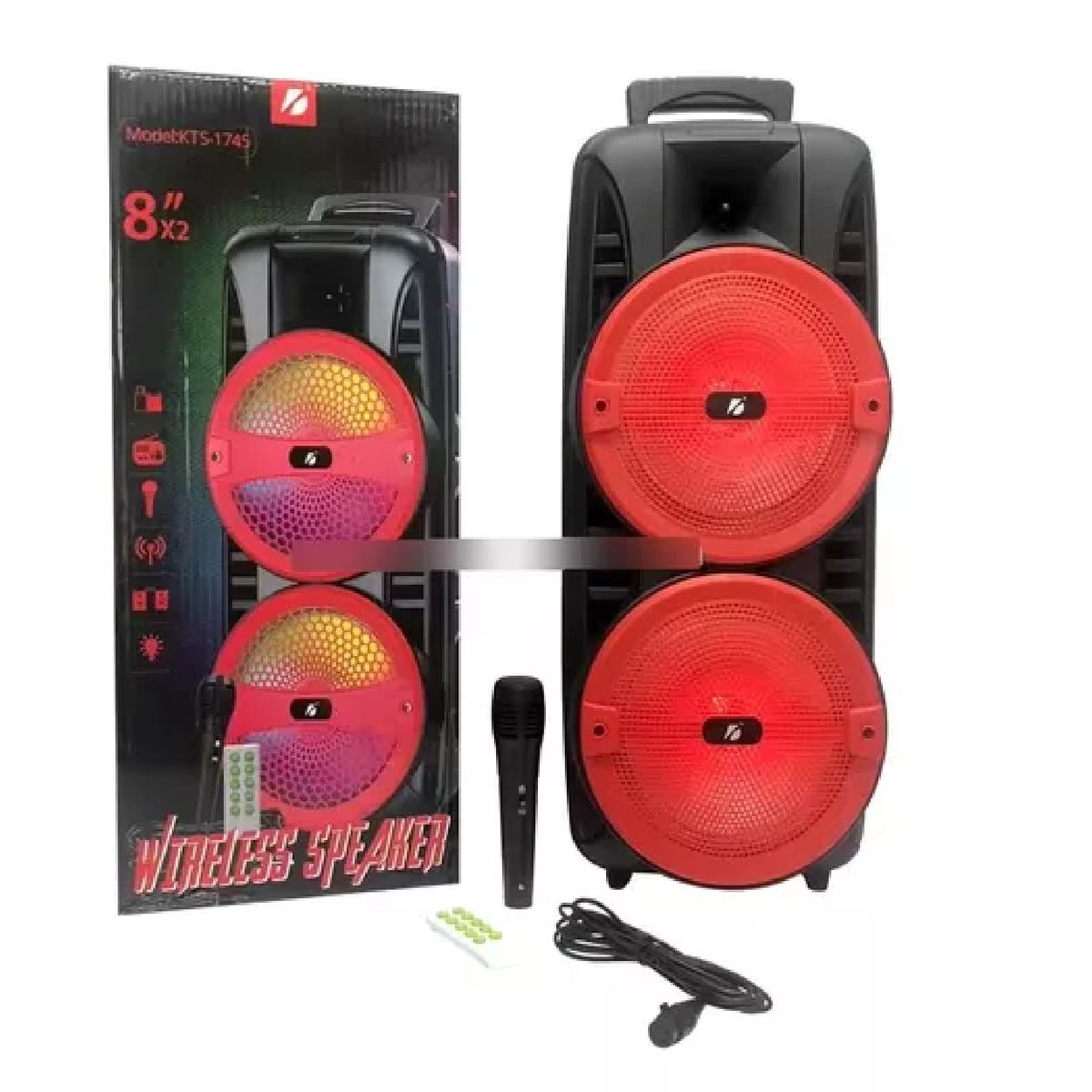 GENERICO - ALTAVOZ BLUETOOTH 8*2  CON MICROFONO Y CONTROL