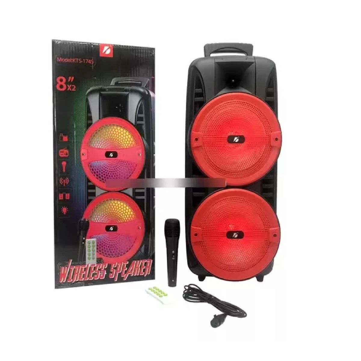 GENERICO - ALTAVOZ BLUETOOTH 8*2  CON MICROFONO Y CONTROL