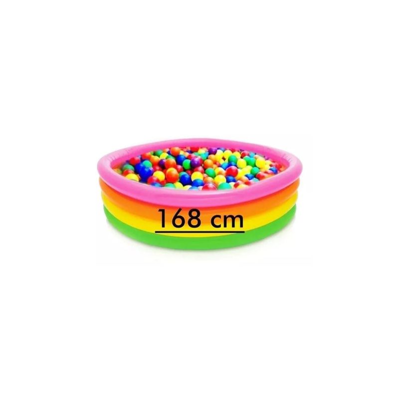 INTEX - PISCINA INFLABLE 168CMX46CM + 300 PELOTAS + INFLADOR