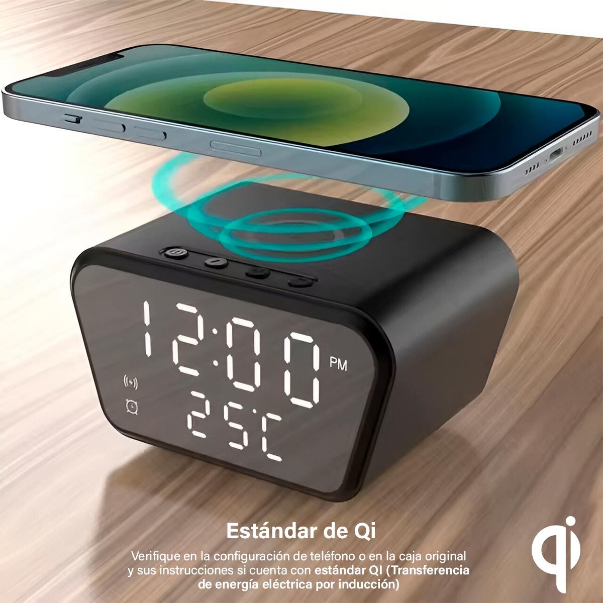COMPRALOENCASA COM - Reloj Despertador Cargador Inalámbrico AY-21