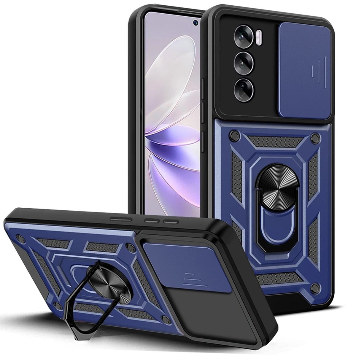 GENERICO - Funda Case Protector Cámara Slider Compatible Oppo Reno 12 5G Azul
