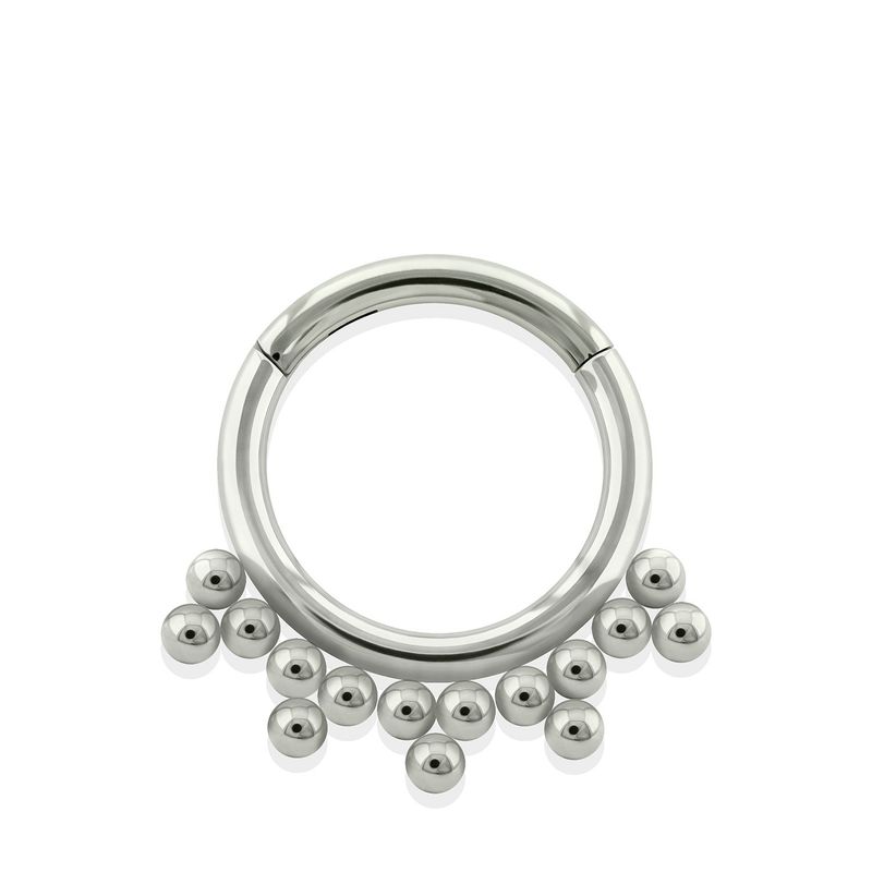 AGHA JEWELRY - Titanio piercing Clicker Aro con Bisagra 5 Puntas Bao para Oreja, Cartílago y Nariz