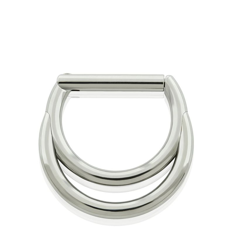 AGHA JEWELRY - Titanio piercing Clicker Aro con Bisagra Doble en Forma de D para Oreja Cartílago y Nariz