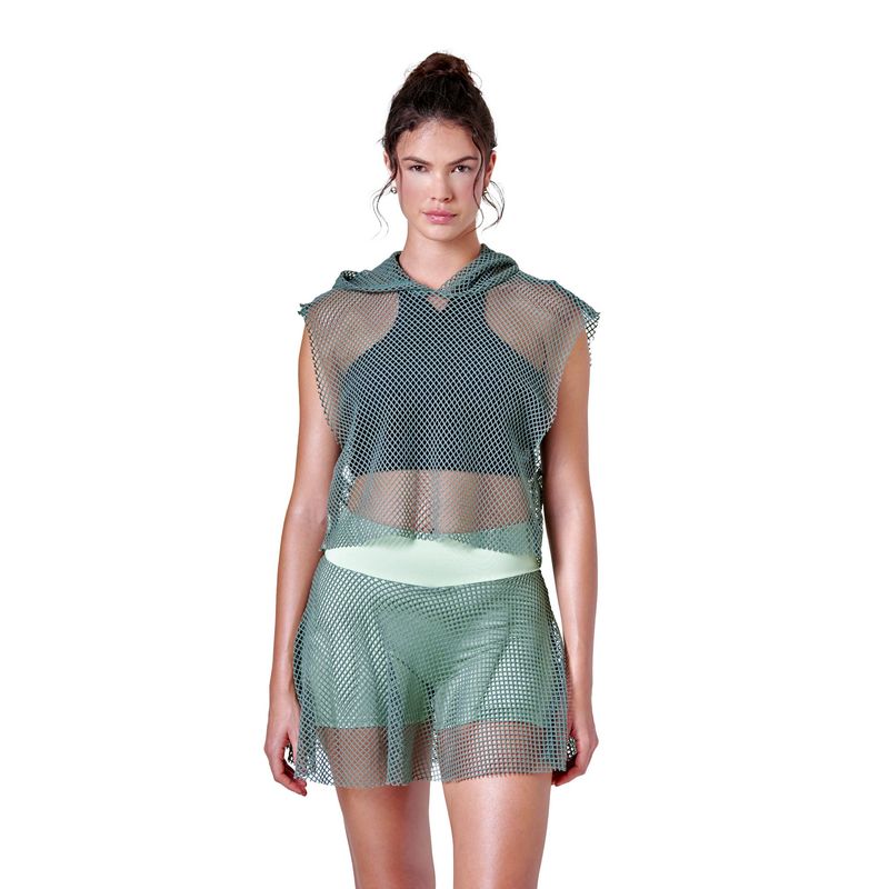 BELIFE - Falda Malla Externa Verde.