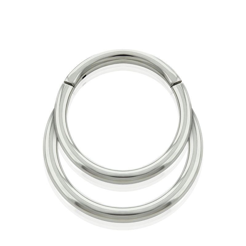AGHA JEWELRY - Titanio piercing Clicker Aro con Bisagra Doble de Frente para Oreja Cartílago y Nariz