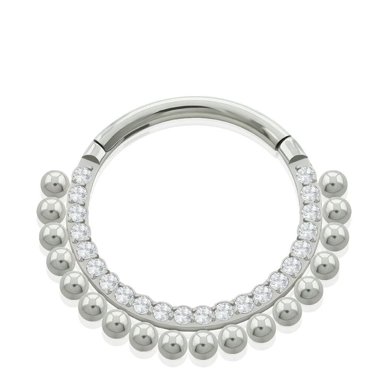 AGHA JEWELRY - Titanio Piercing Clicker Aro Bisagra Astral y Cristales Frente Oreja Cartílago y Nariz