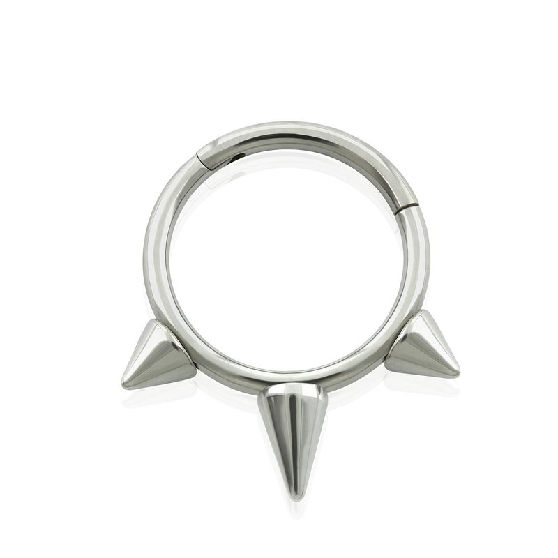 AGHA JEWELRY - Titanio piercing Clicker Aro con Bisagra Triple Punta para Oreja Cartílago y Nariz