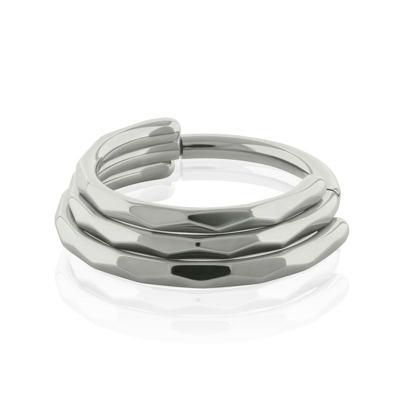 AGHA JEWELRY - Titanio piercing Aro Clicker con Bisagra Biselado Triple Frente para Oreja Cartílago y Nariz