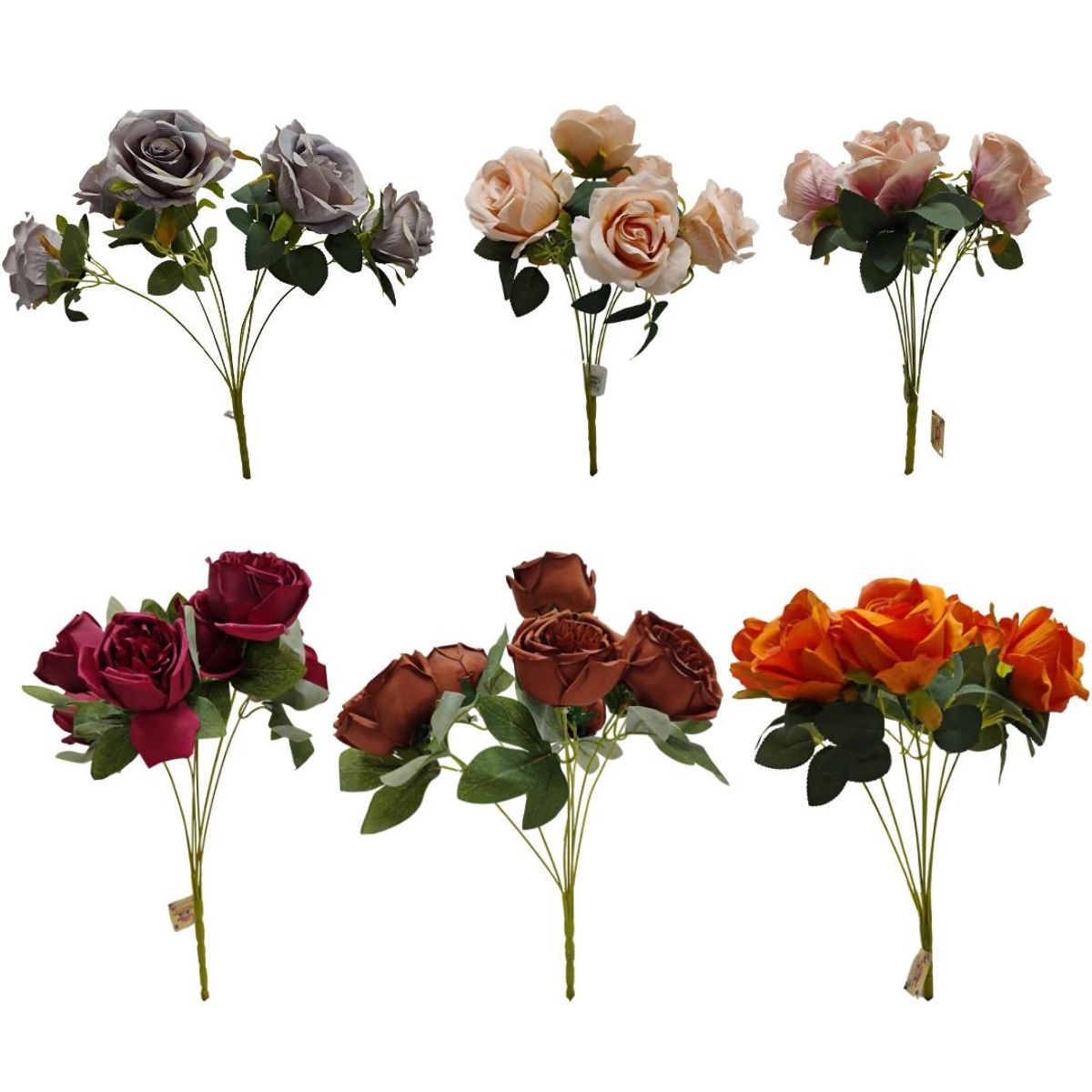 MAZUGI - Matas Rosas Colores Vivos Flores Artificiales Decoración